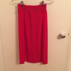 Red Pleated Skirt